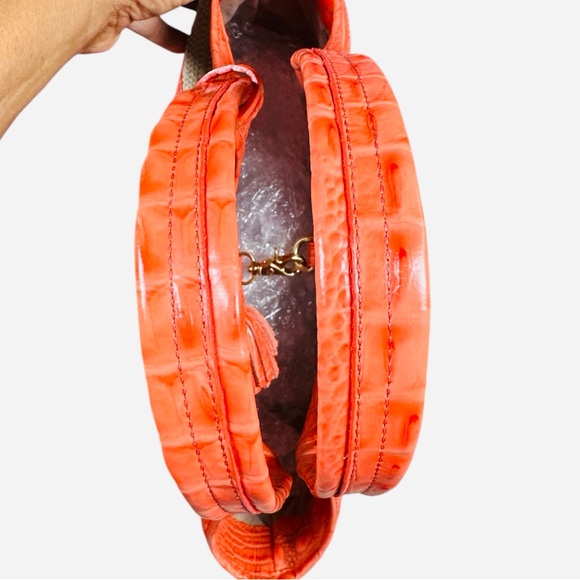 Brahmin EUC Atelier Straw Croc Embossed Leather Tote - Picture 7 of 12